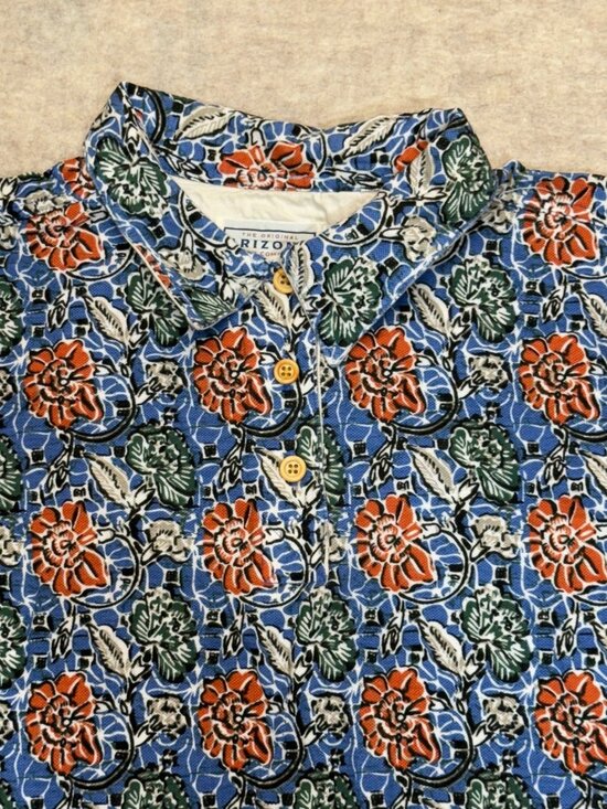 Vintage Arizona Womens Floral Sleeveless Polo Tank Top Shirt Cotton 90s XL - Picture 2 of 9